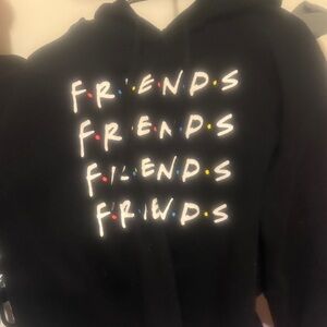 Black 'FRIENDS' Logo Hoodie